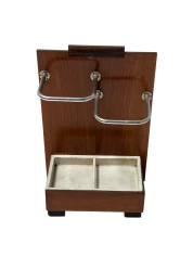 Walnut Art Deco Modernist Umbrella Stand, 1930s